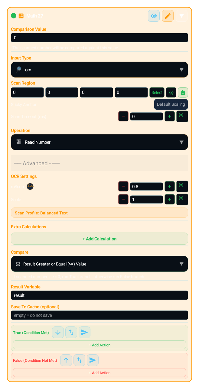 Math (MATH_EVAL) advanced settings panel