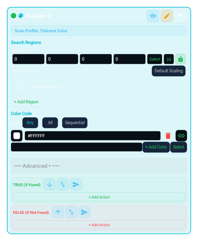 Color (COLOR) block card