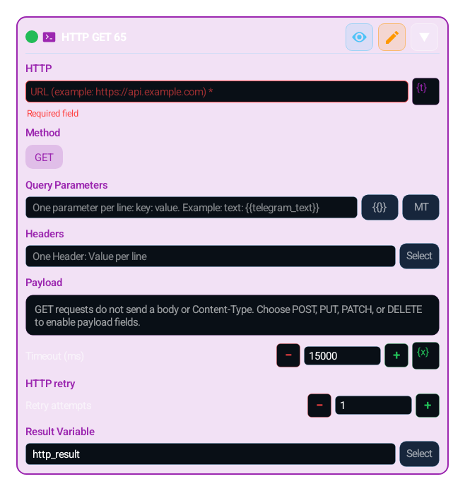 HTTP GET (HTTP_GET) block card