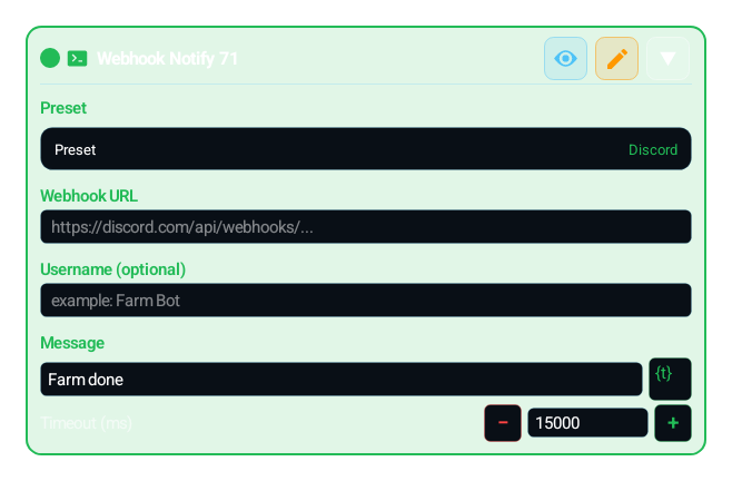 Webhook (NOTIFY_WEBHOOK) block card