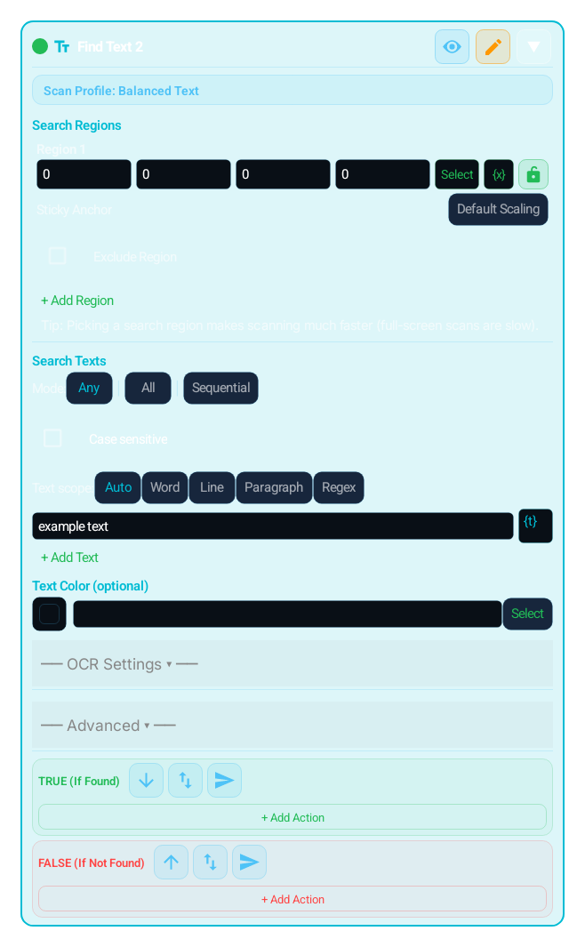 Text (TEXT) block card