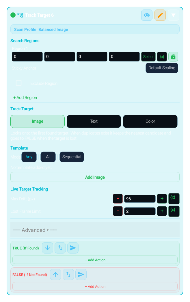 Track Target (TRACK_TARGET) block card