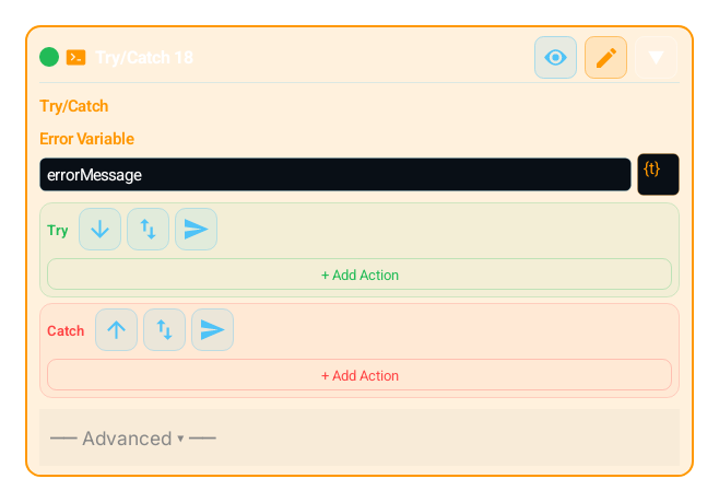 Try/Catch (TRY_CATCH) block card